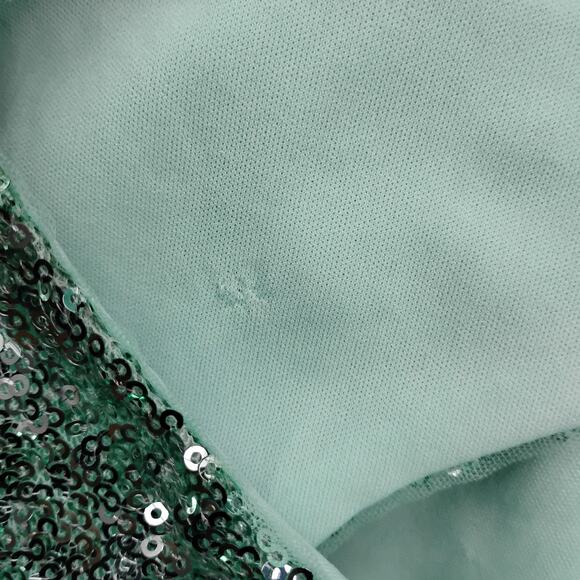 B. Darlin NWT Mini Sequins Mini Dress Size 1/2 Mint Green Open Back Sleeveless - Picture 13 of 13